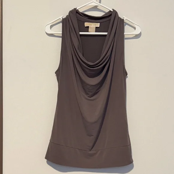 Women’s Michael Kors Grey Draped Sleeveless Top Size S - Picture 1 of 4